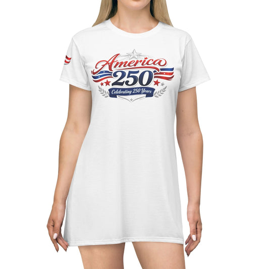 America 250 Celebrating 250 Years T-Shirt Dress | Patriotic USA