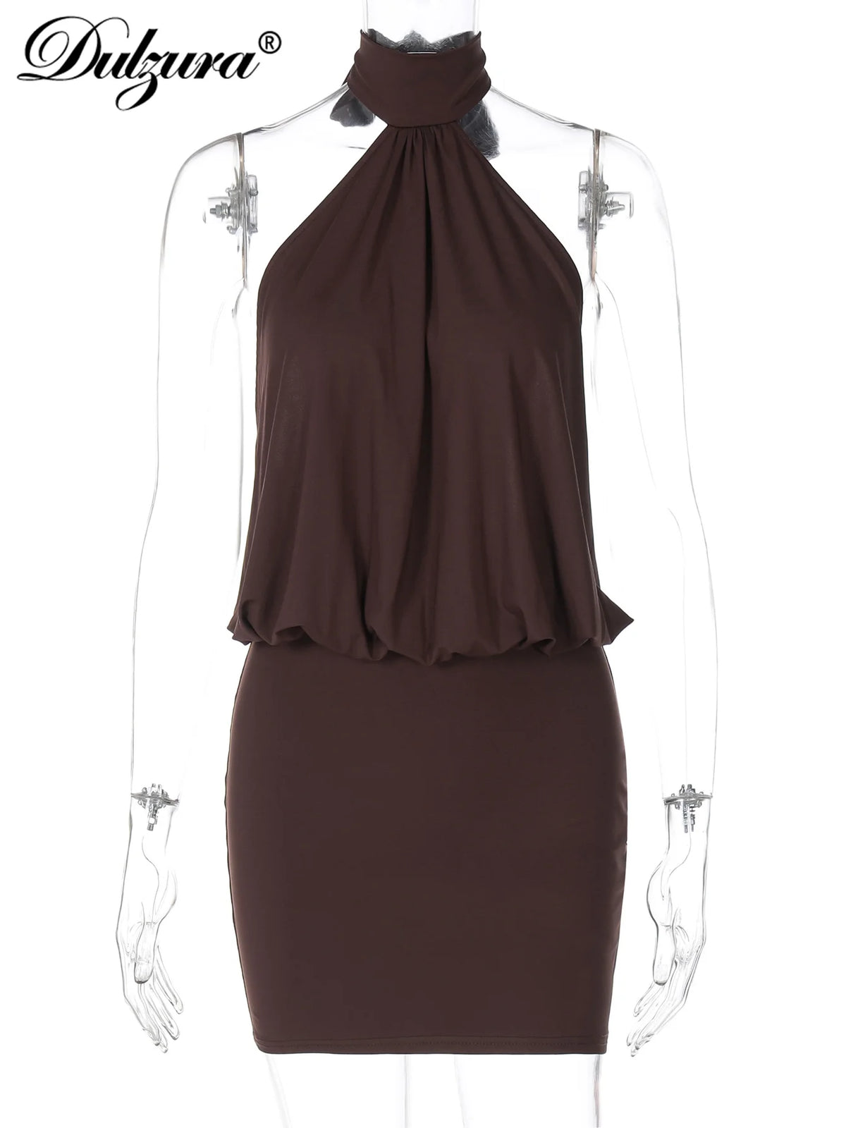 Sexy Halter Backless Bodycon Mini Dress For Women