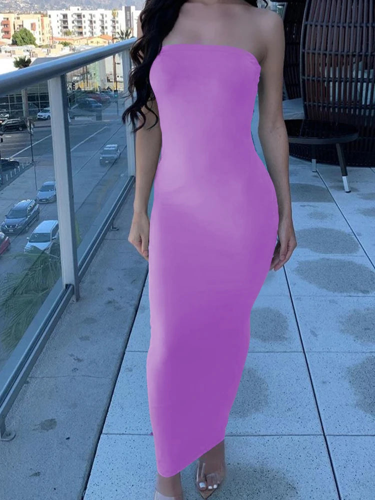 Strapless Bodycon Beach Maxi Dress For Women