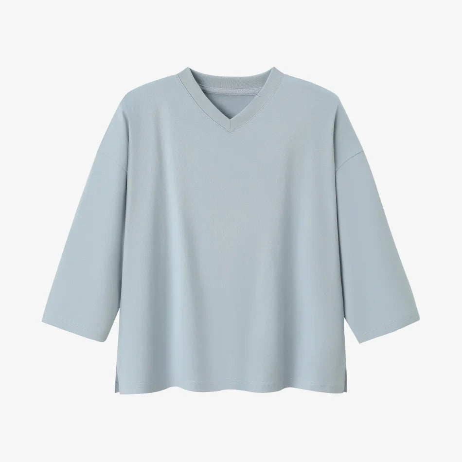 blue  shirt Color Women’s Oversized Knit Dress Set – Casual A-Line Style